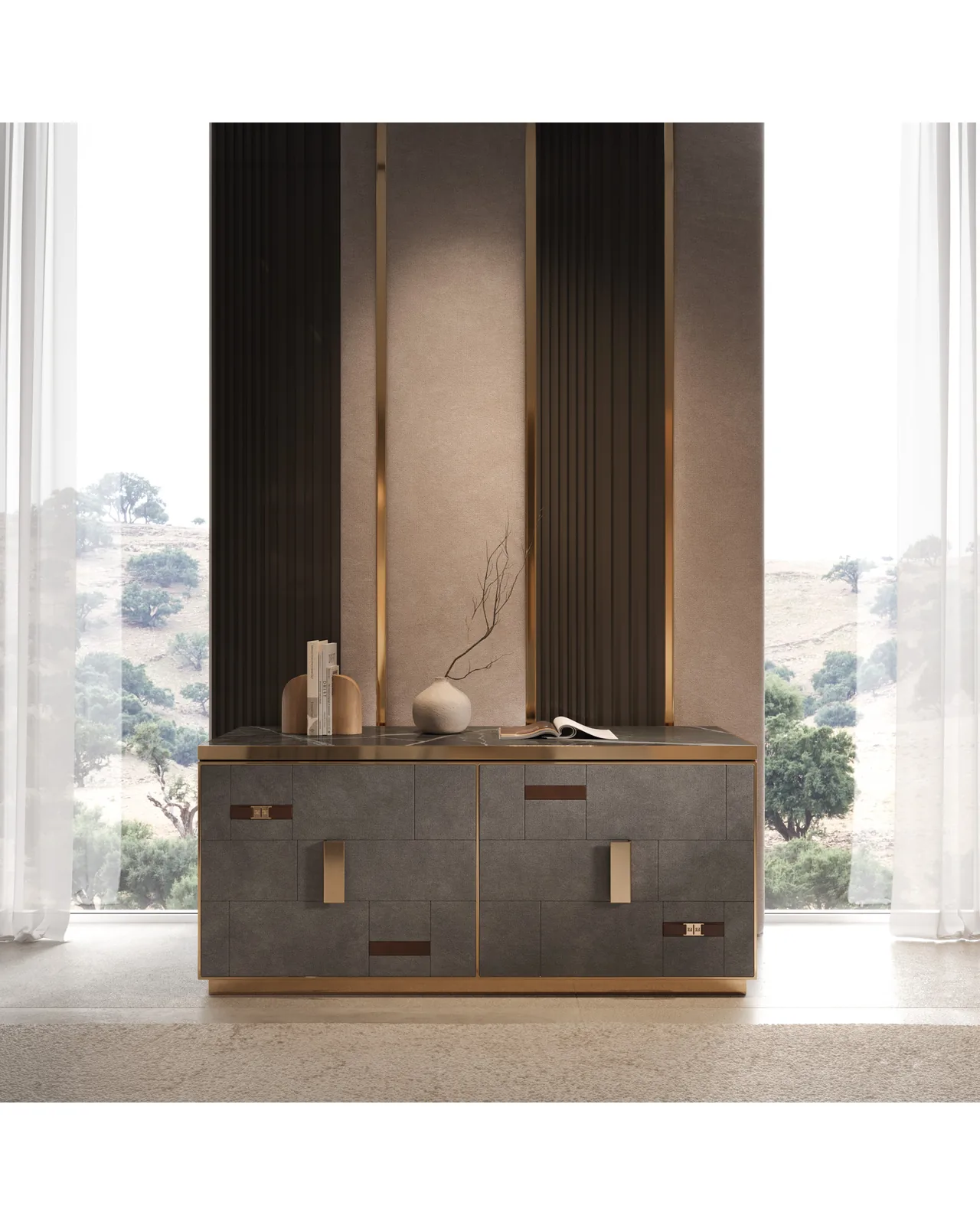 Comò Cromo Plus di Epoque, in una camera da letto, foto 2 di 3, catalogo Nobili Design