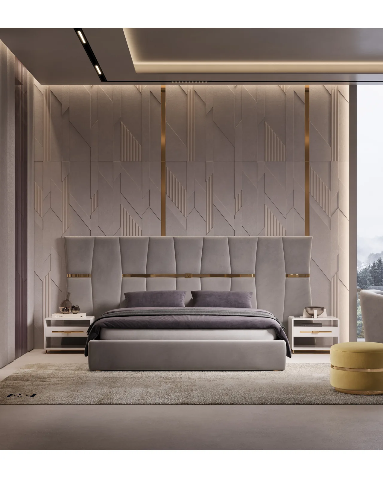 Epidote Bed by Epoque, in a bedroom setting, photo 3 of 6
