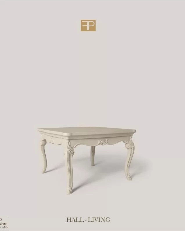 Opera Square Side Table, Living Room Furniture, in Cherry veneer on blockboard, Veneto classical Italian style, by Francesco Pasi