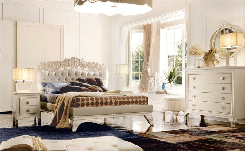 Mobili classici di lusso per camera da letto Amelie White 1