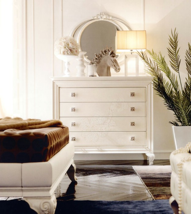 Mobili classici di lusso per camera da letto Amelie White 3