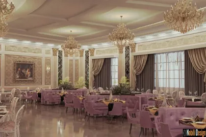 Interior design classic restaurant in Monaco