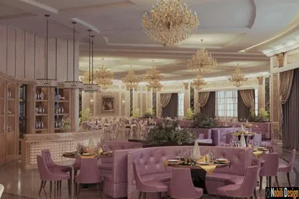 Interior design classic restaurant in Monaco