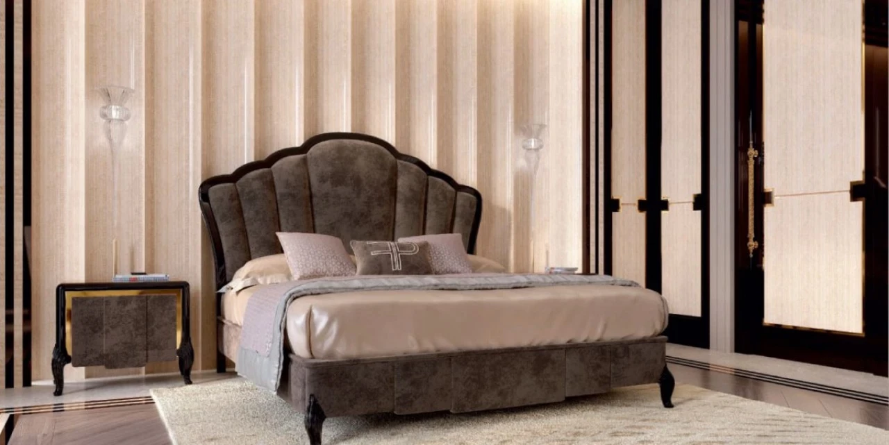 Ocean upholstered bed 8003, in a modern bedroom furniture set from Italy
