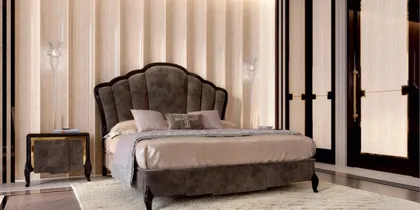 Modern bedroom upholstered bed Ocean, Italian furniture store