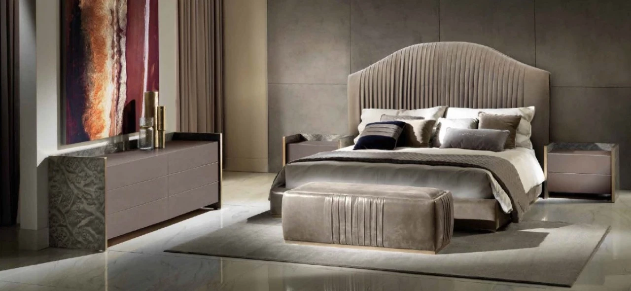 Cobalto upholstered bed, from a modern bedroom collection made in Italy