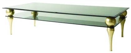 Luxury Glossy Gold Coffee Table - Lotus