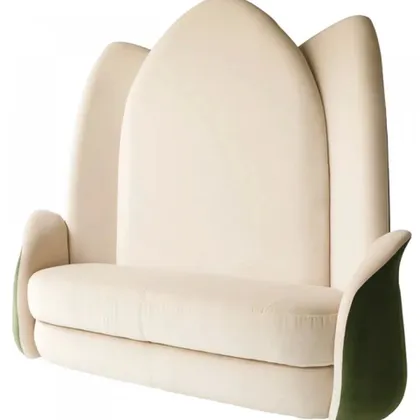 Panca alta di design in velluto a forma di fiore Lotus