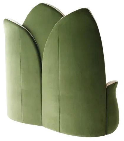 Panca alta di design a fiore in velluto Lotus, arredamento italiano contemporaneo