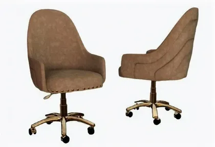 Italian Designer Quilted Suede Fabric Office Chair - Collier