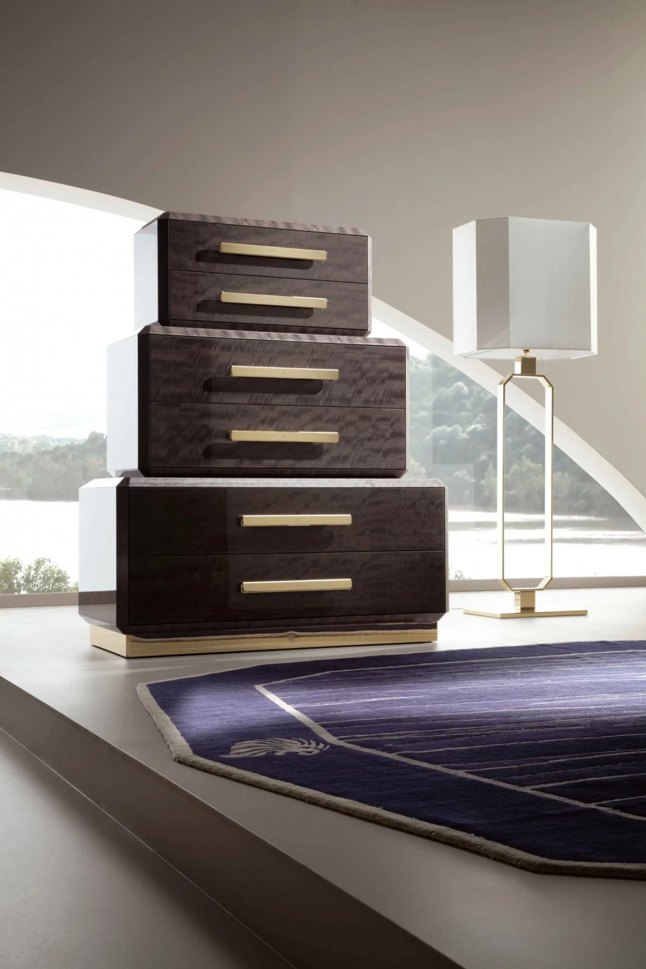 Infinity tall chest, in a modern bedroom furniture set from Italy
