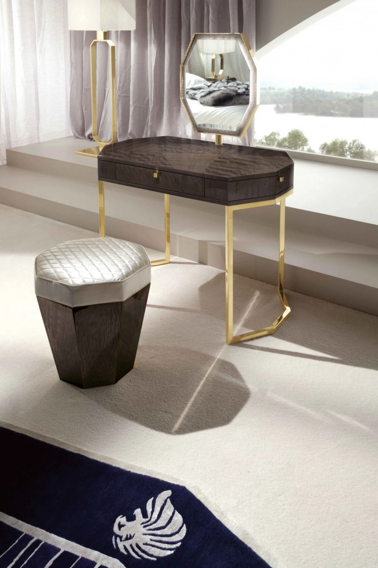 Infinity wooden ottoman, Giorgio Collection furniture