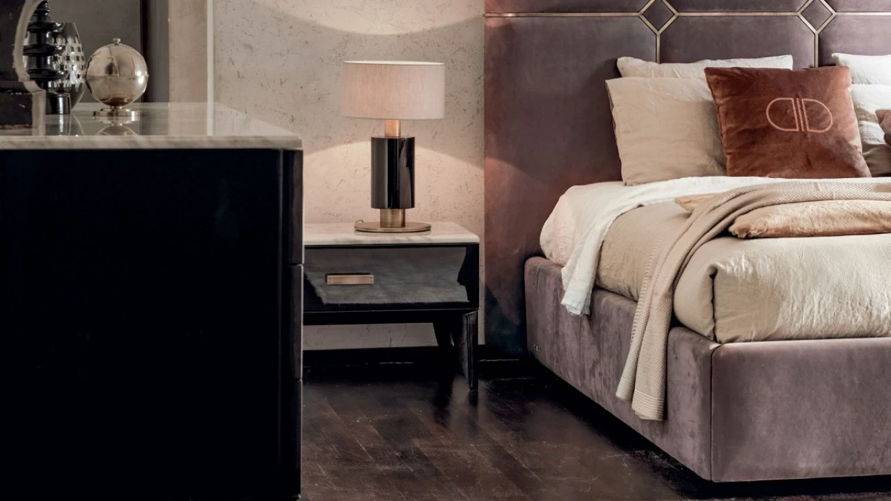 Dante dresser with 2 drawers, modern bedroom furniture made to order in Italy