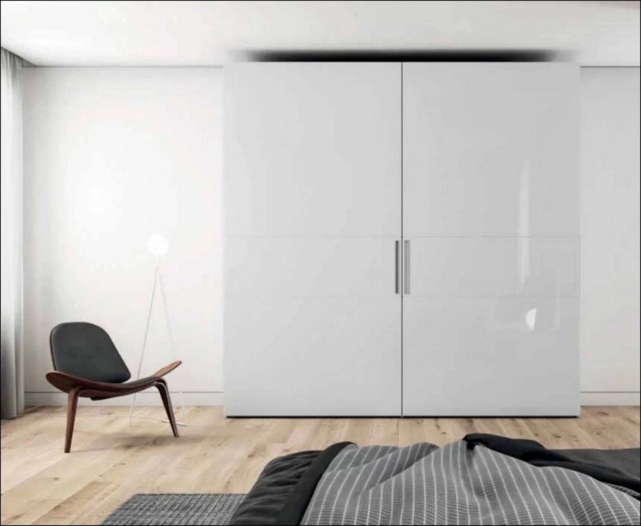 Wardrobe with Composta doors, for a contemporary bedroom set made to order