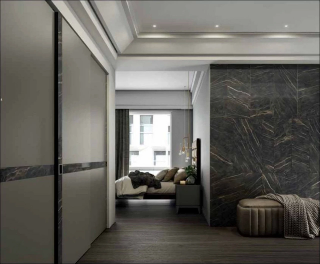 Geo wardrobe, furniture for a modern master bedroom, made in Italy