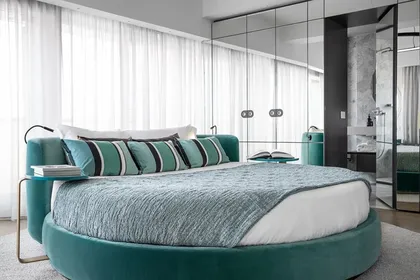Round Bed for Hotel, organic modern bed frame