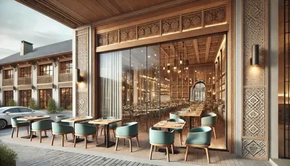 Restaurant Terrace Design with Lighting and Guest Flow